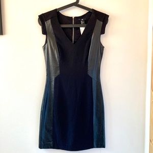 H&M Faux Leather Bodycon Dress